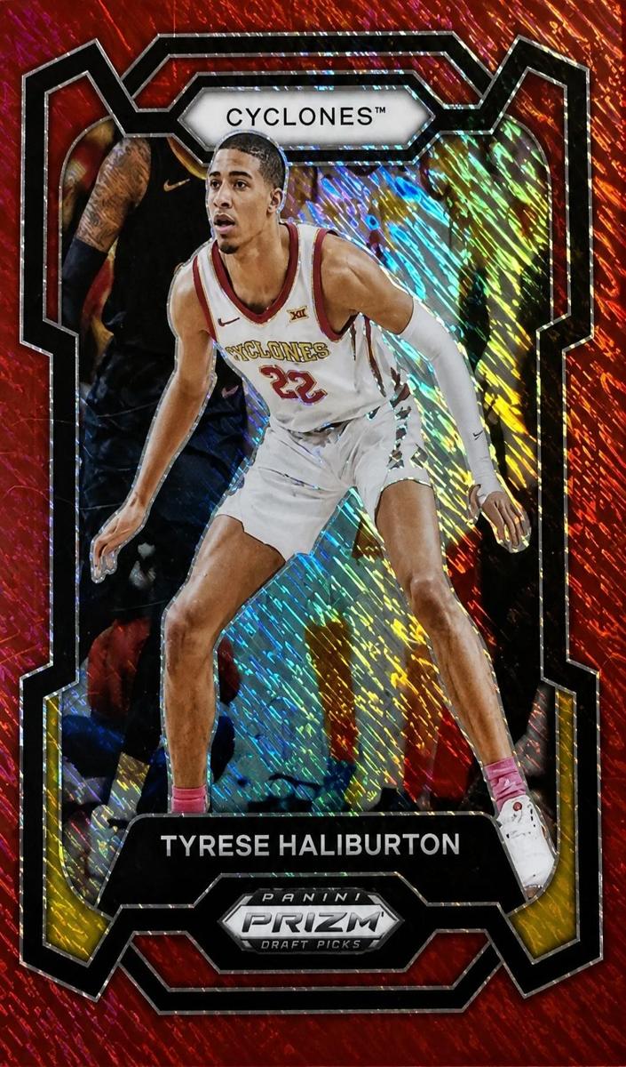 2024 Panini Prizm Draft Picks Basketball Red Shimmer FOTL Tyrese Haliburton #65