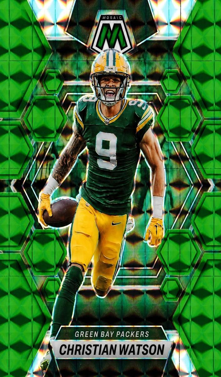 2023 Panini Mosaic Football Green Christian Watson #86