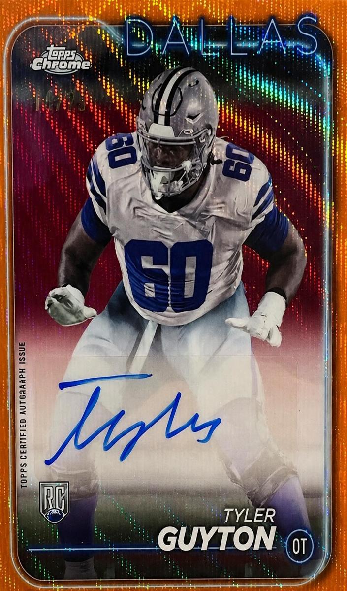2024 Topps Chrome Football Orange Wave Refractor Tyler Guyton #RA-TGU