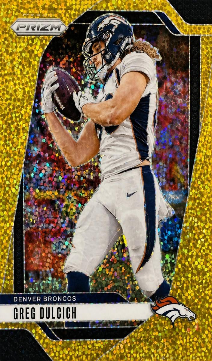 2024 Panini Prizm Football Gold Sparkle Greg Dulcich #85