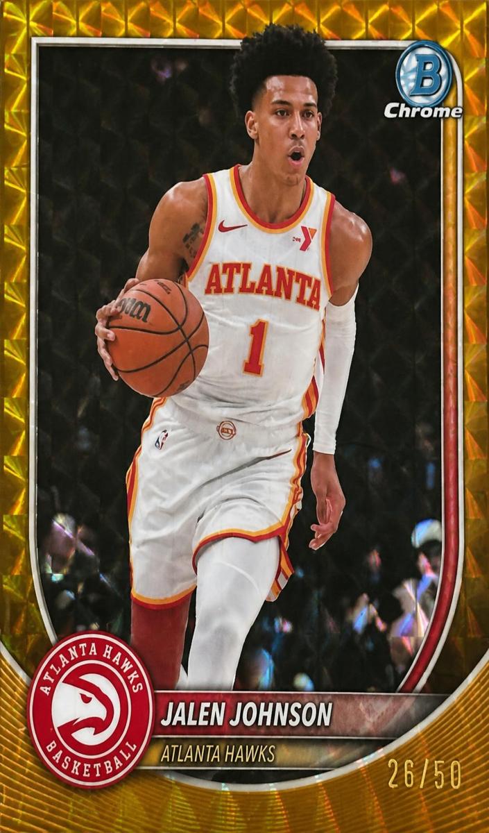 2025 Bowman Basketball Gold Geometric Refractor Jalen Johnson #BCV-85