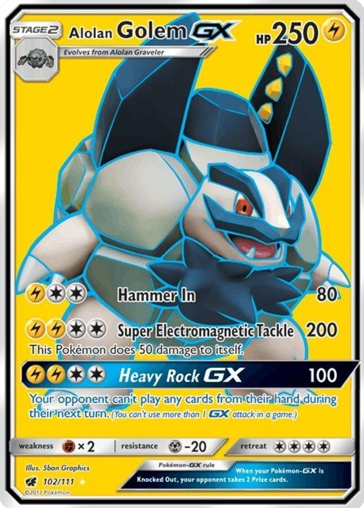 2017 Pokemon Sun & Moon Crimson Invasion Alolan Golem #102