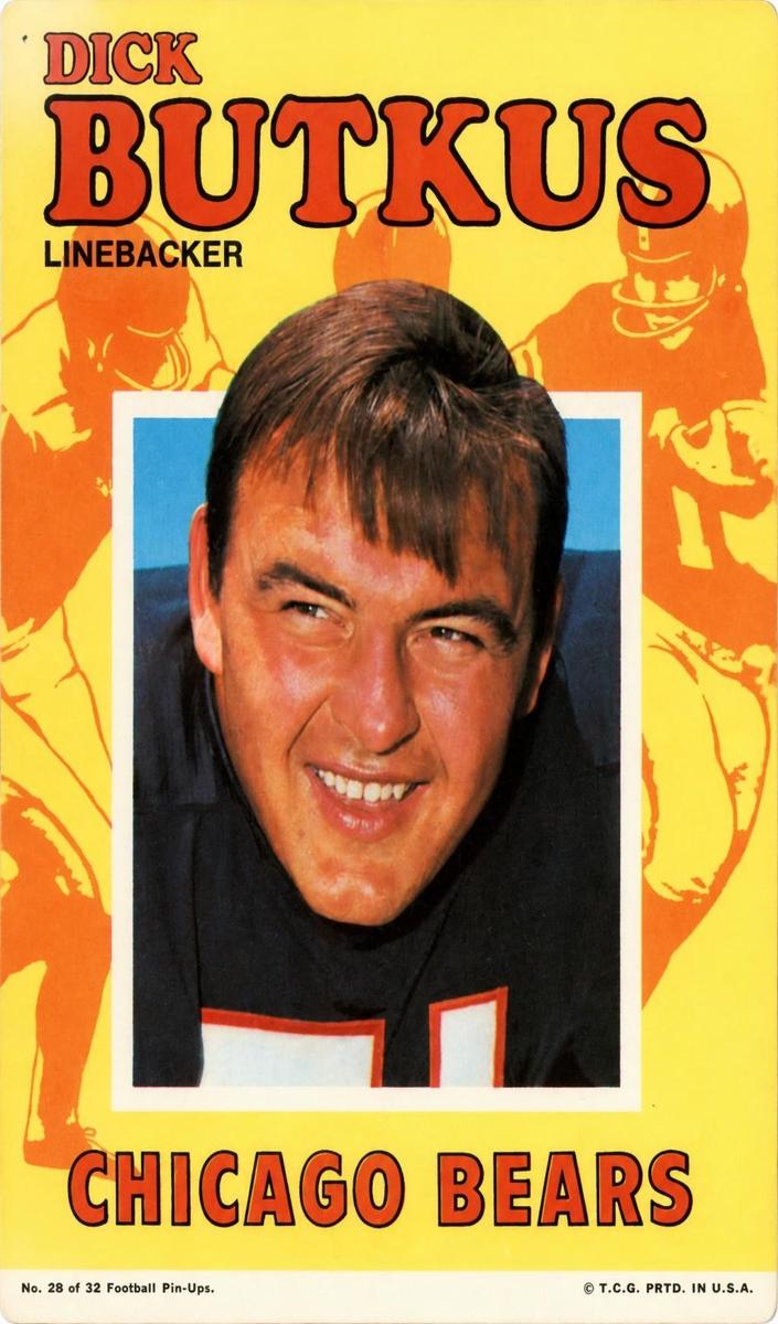 1971 Topps Pin-Ups Posters Football Dick Butkus #28