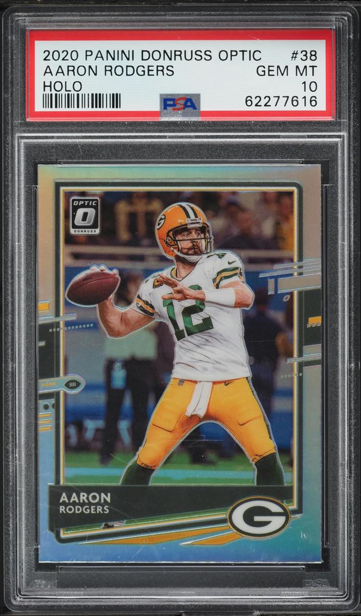 2020 Donruss Optic Football Holo Aaron Rodgers #38 SGC 9