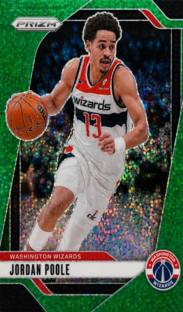 2024 Panini Prizm Basketball Green Sparkle Jordan Poole #184