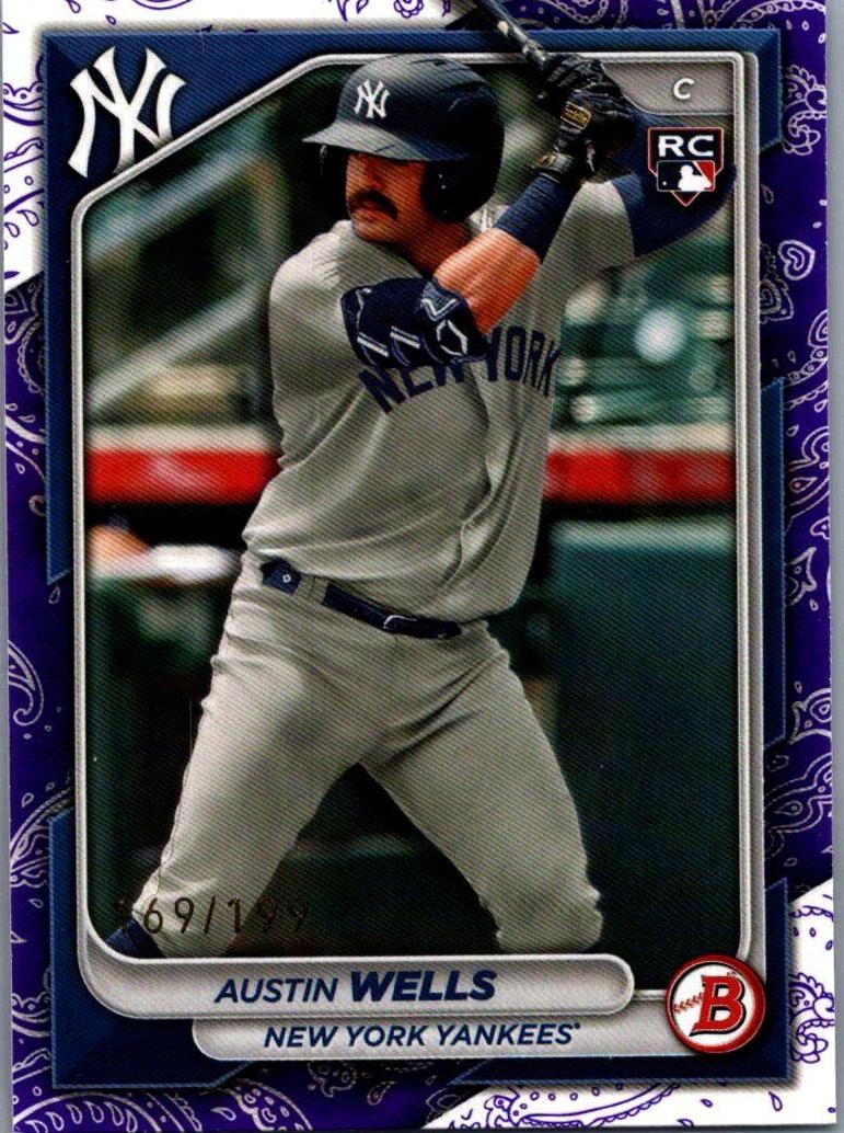 2024 Bowman Baseball Purple Pattern Austin Wells #87