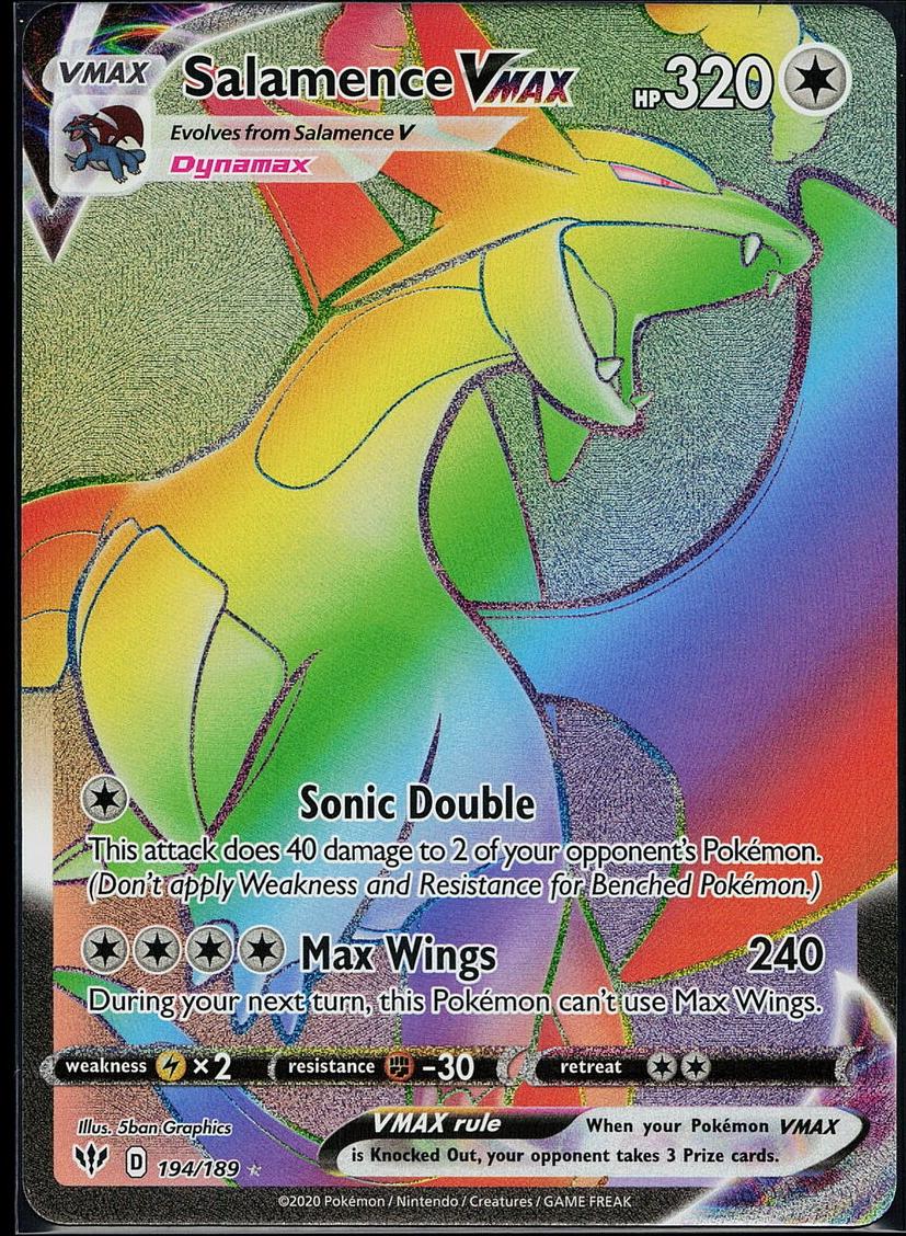 2020 Pokemon Sword & Shield Darkness Ablaze Salamence #194 PSA 10