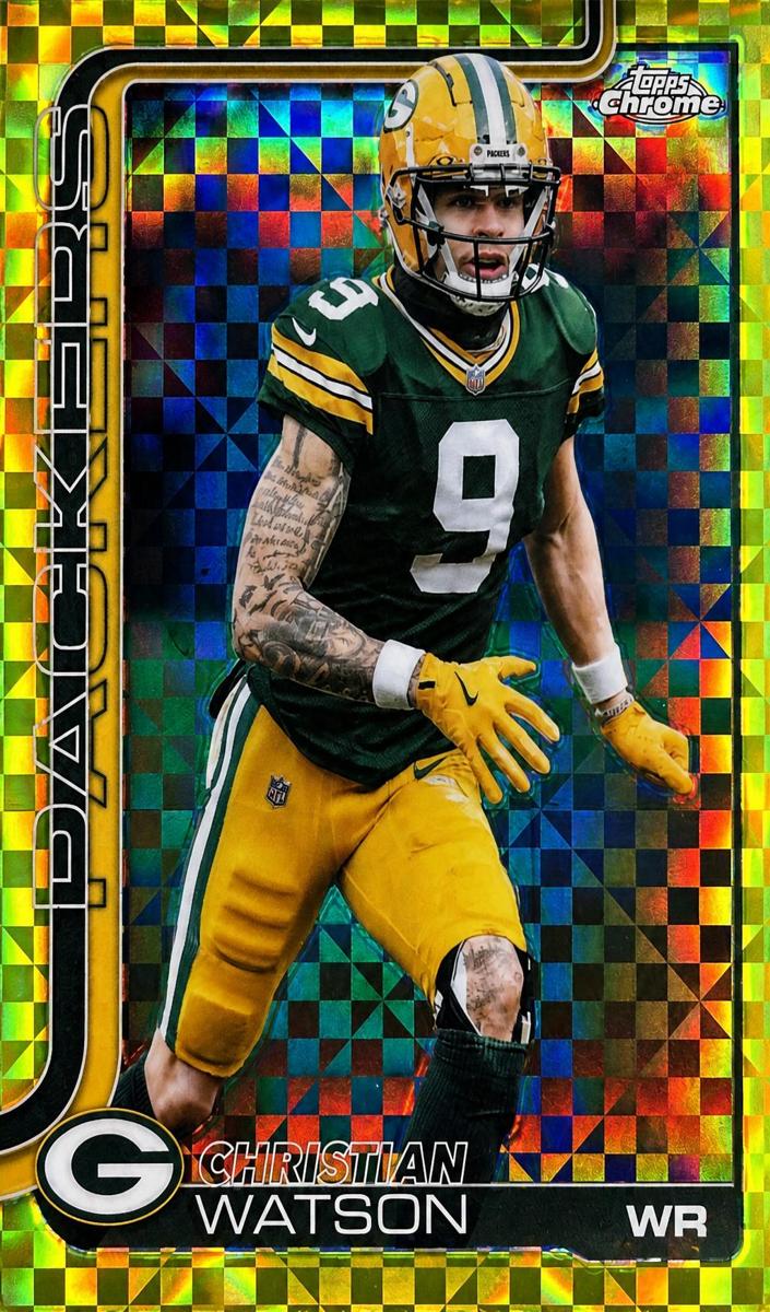 2025 Topps Chrome Football Lime Green X-Fractor Christian Watson #112