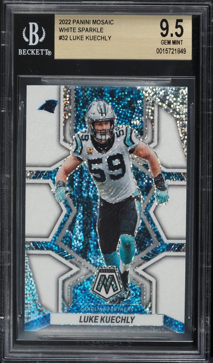 2022 Panini Mosaic Football White Sparkle Luke Kuechly #32 BGS 9