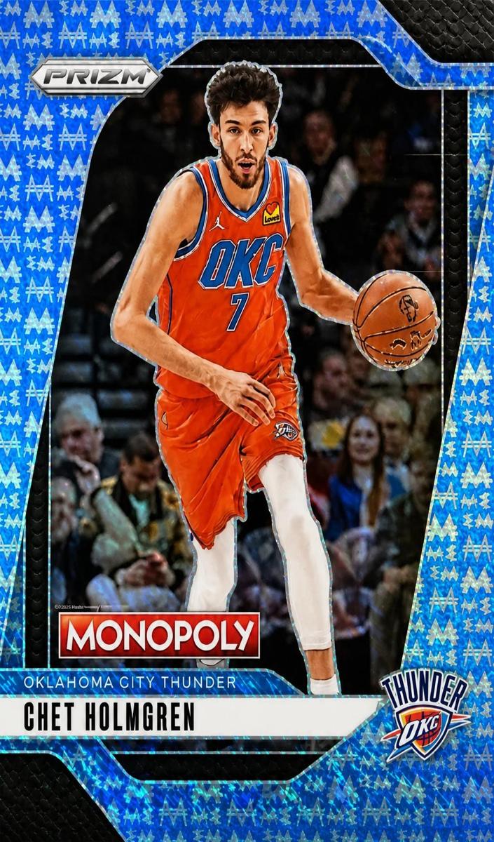 2024 Panini Prizm Monopoly Basketball Blue Millionaire Shimmer Chet Holmgren #80