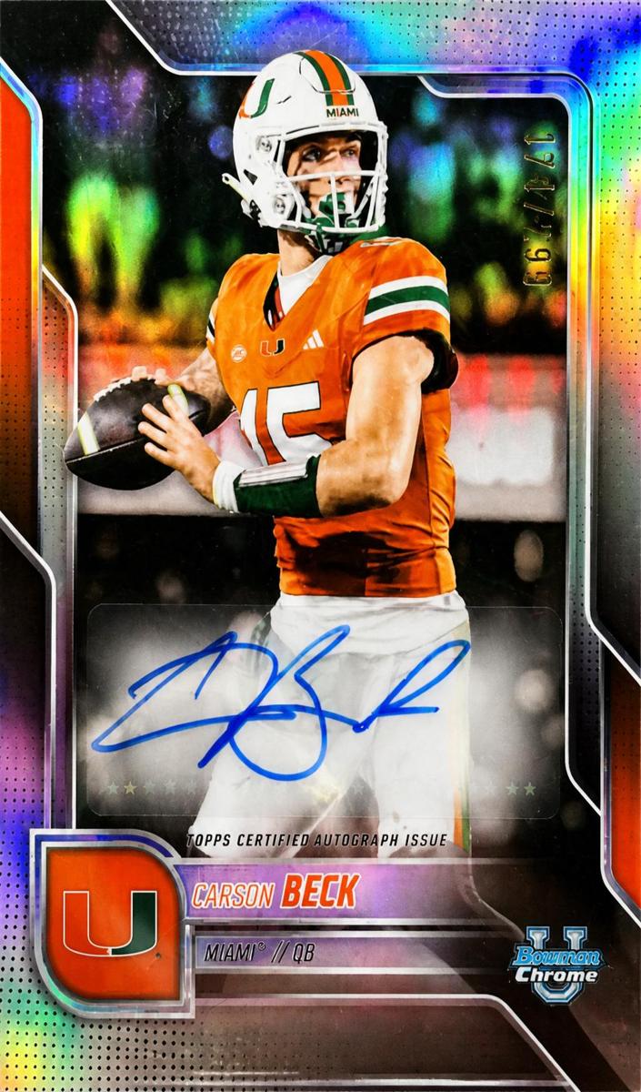 2025 Bowman Chrome University Football Carson Beck #BCA-CBE SGC 9
