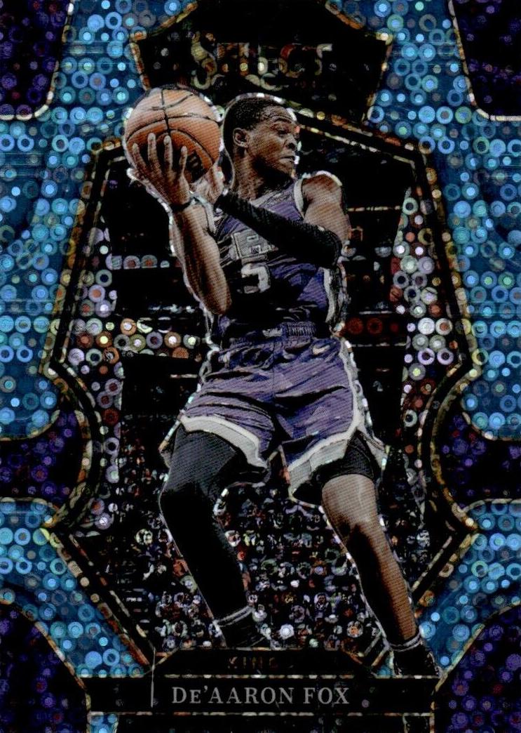 2022 Panini Select Basketball Blue Disco De'Aaron Fox #113