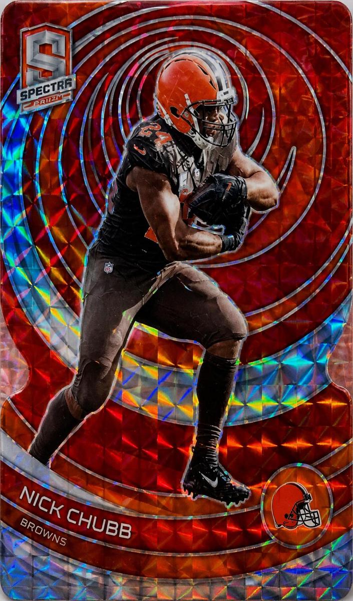 2023 Panini Spectra Football Neon Orange Die Cut Nick Chubb #23 PSA 10