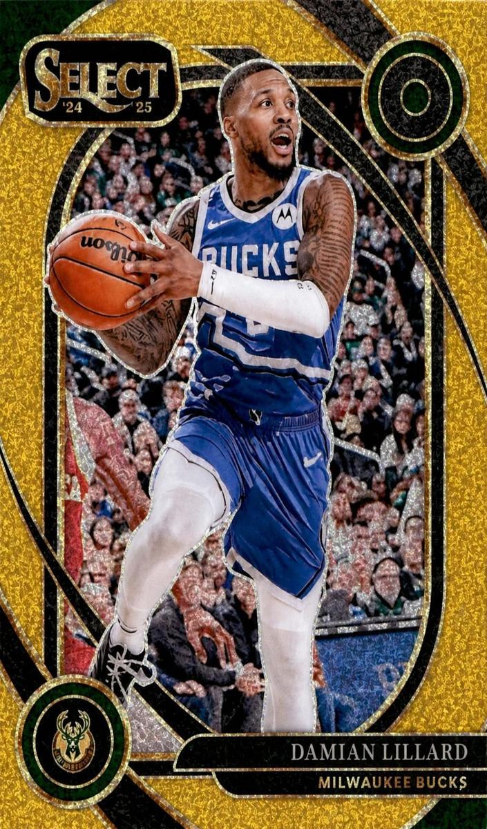 2024 Panini Select Basketball Gold Glitter Damian Lillard #227 PSA 10