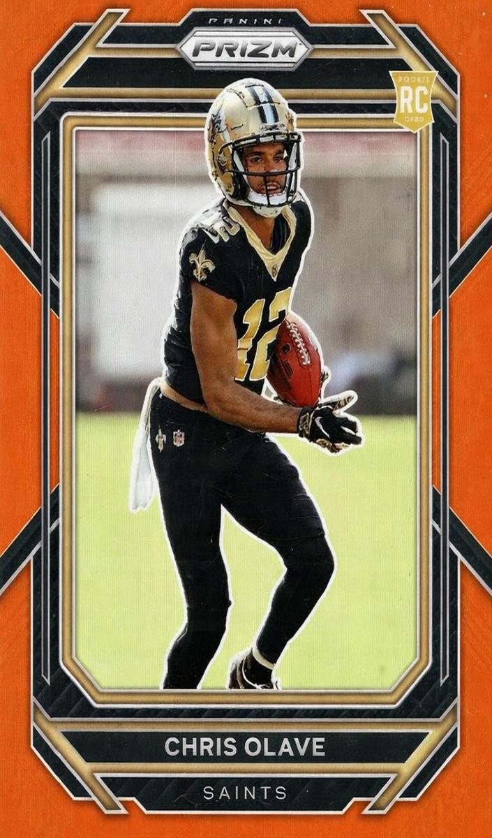 2022 Panini Prizm Football Orange Chris Olave #310 PSA 9