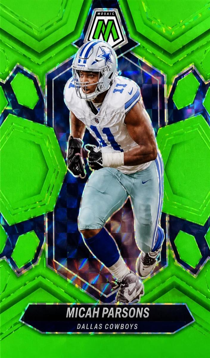 2024 Panini Mosaic Football Green Fluorescent Micah Parsons #62