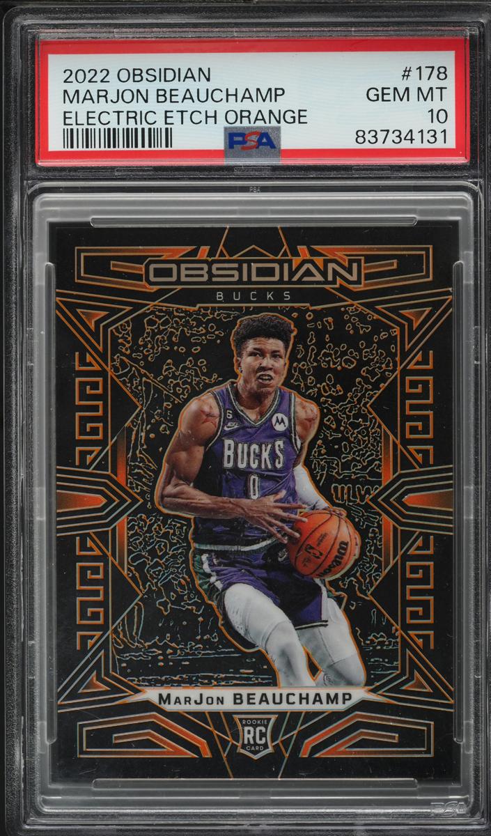 2022 Panini Obsidian Basketball Electric Etch Orange MarJon Beauchamp #178 PSA 9