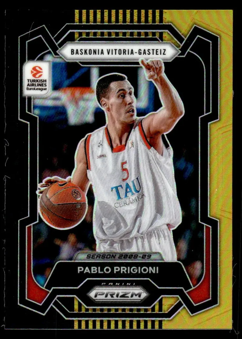 2023 Panini Prizm Turkish Airlines EuroLeague Basketball Black Gold Pablo Prigioni #134