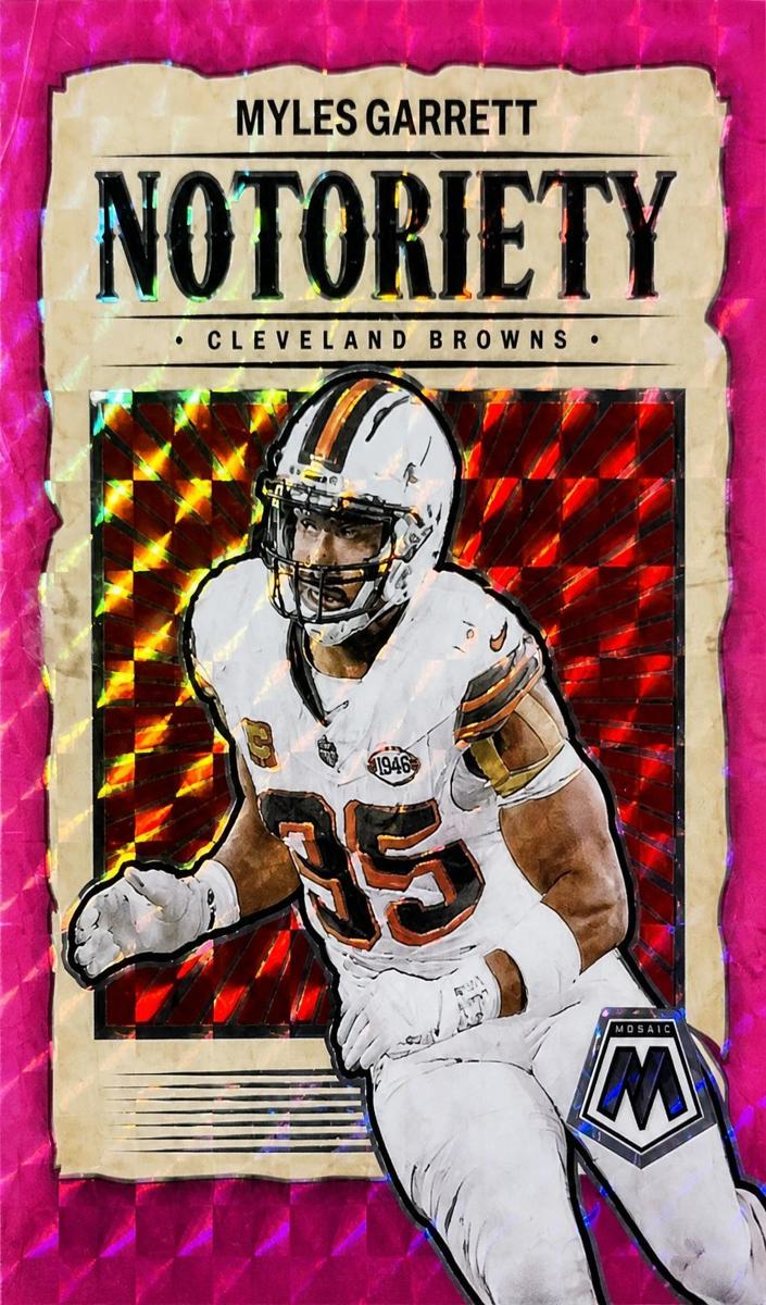 2024 Panini Mosaic Football Pink Fluorescent Myles Garrett #16 PSA 10