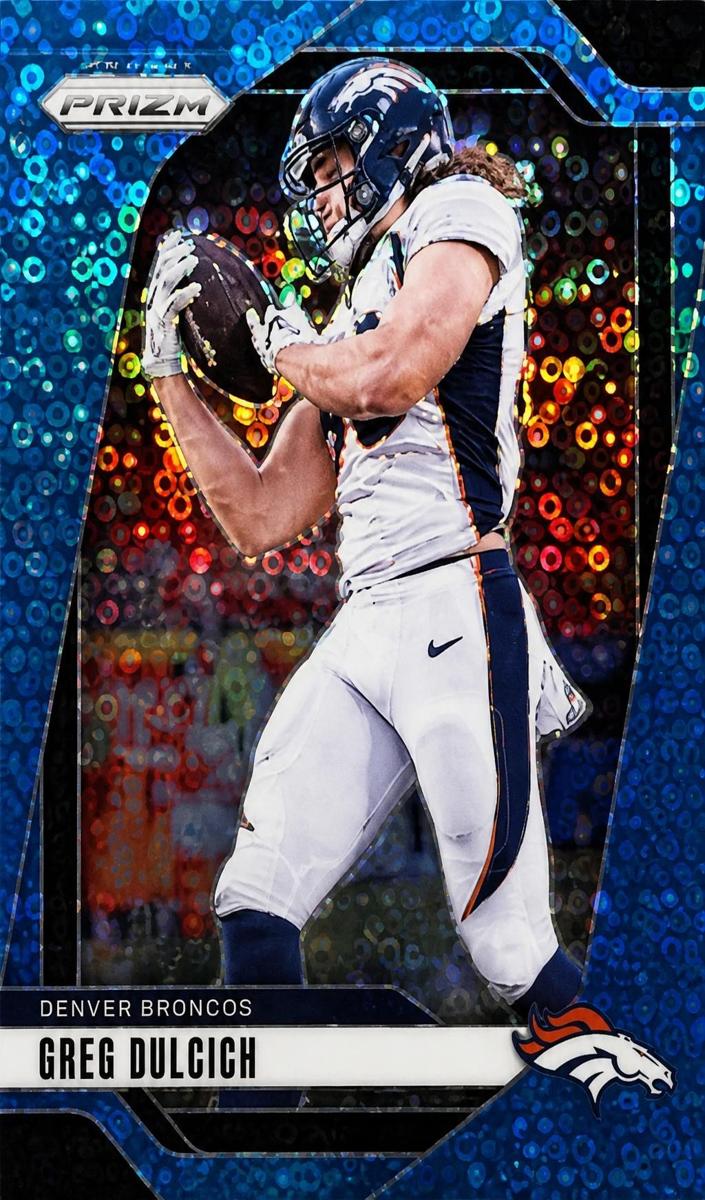 2024 Panini Prizm Football No Huddle Blue Greg Dulcich #85