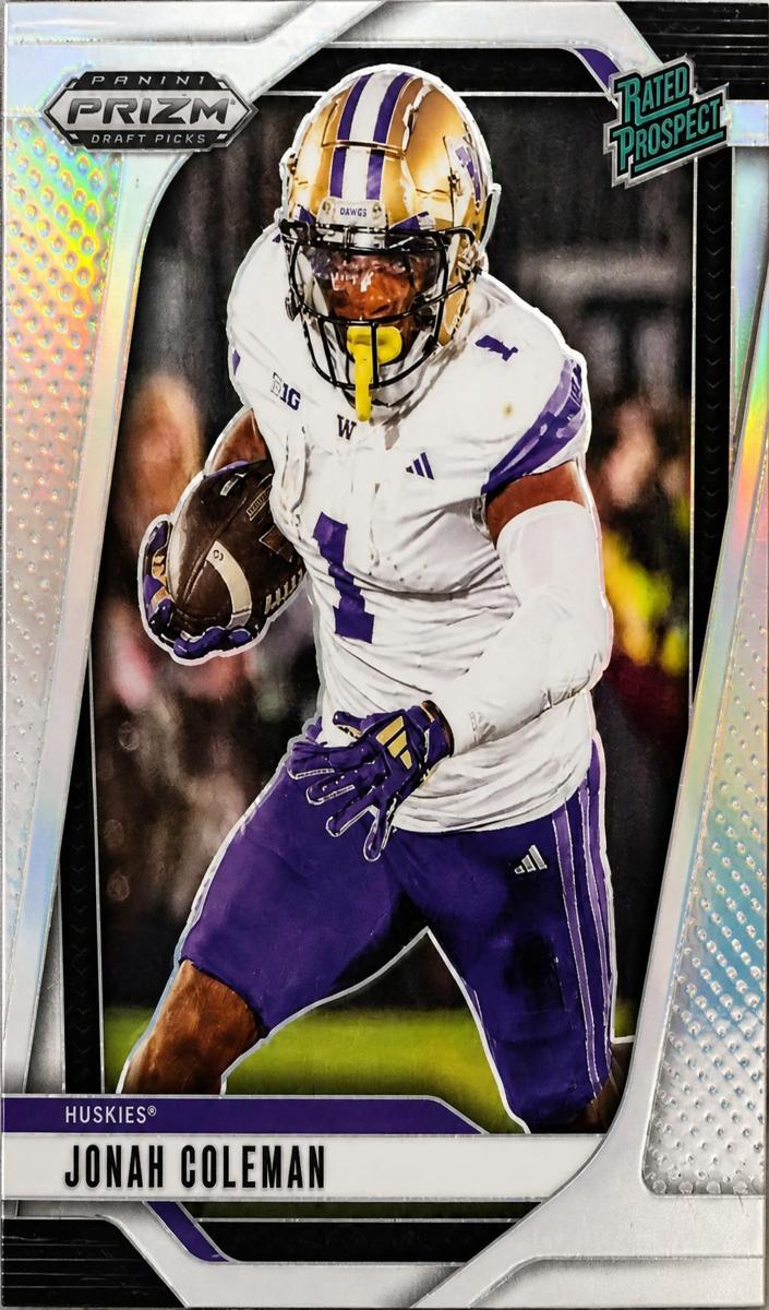 2025 Panini Prizm Draft Picks Football Silver Jonah Coleman #169