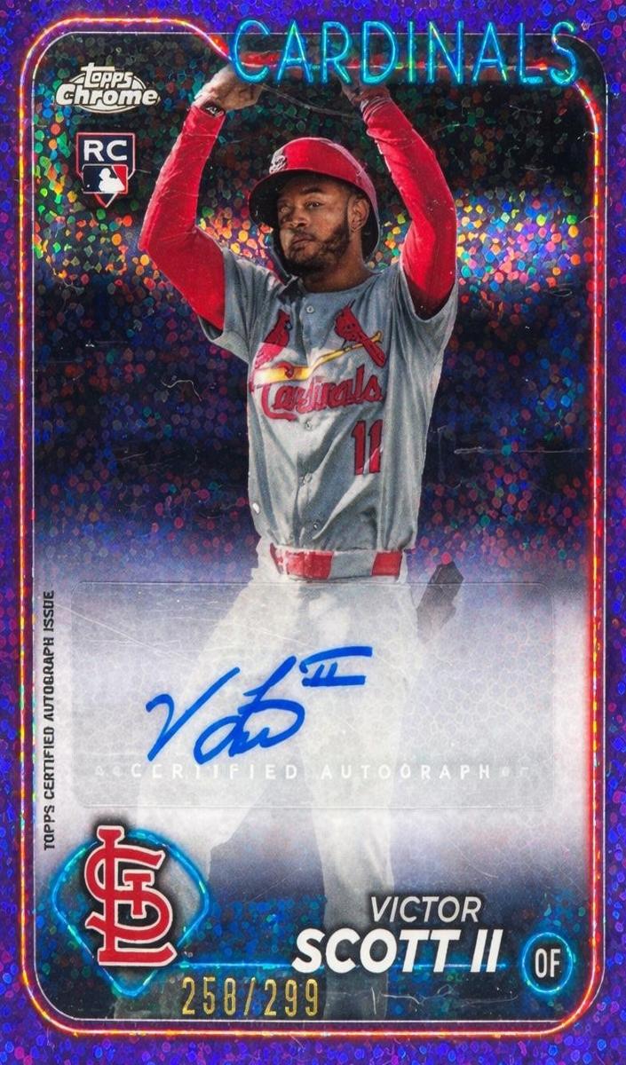 2024 Topps Chrome Update Baseball Purple Speckle Victor Scott II #AC-VIS