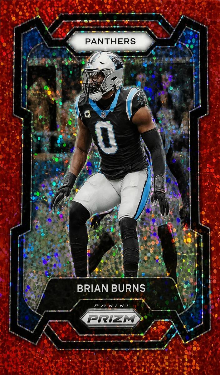2023 Panini Prizm Football Red Sparkle Brian Burns #39
