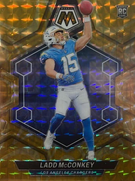2024 Panini Mosaic Football Reactive Yellow Ladd McConkey #334 PSA 9