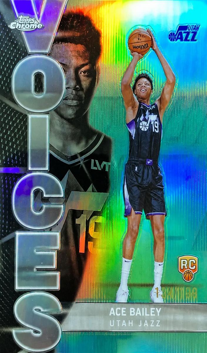 2025 Topps Chrome Basketball Aqua Refractor Ace Bailey #VS-10 PSA 9