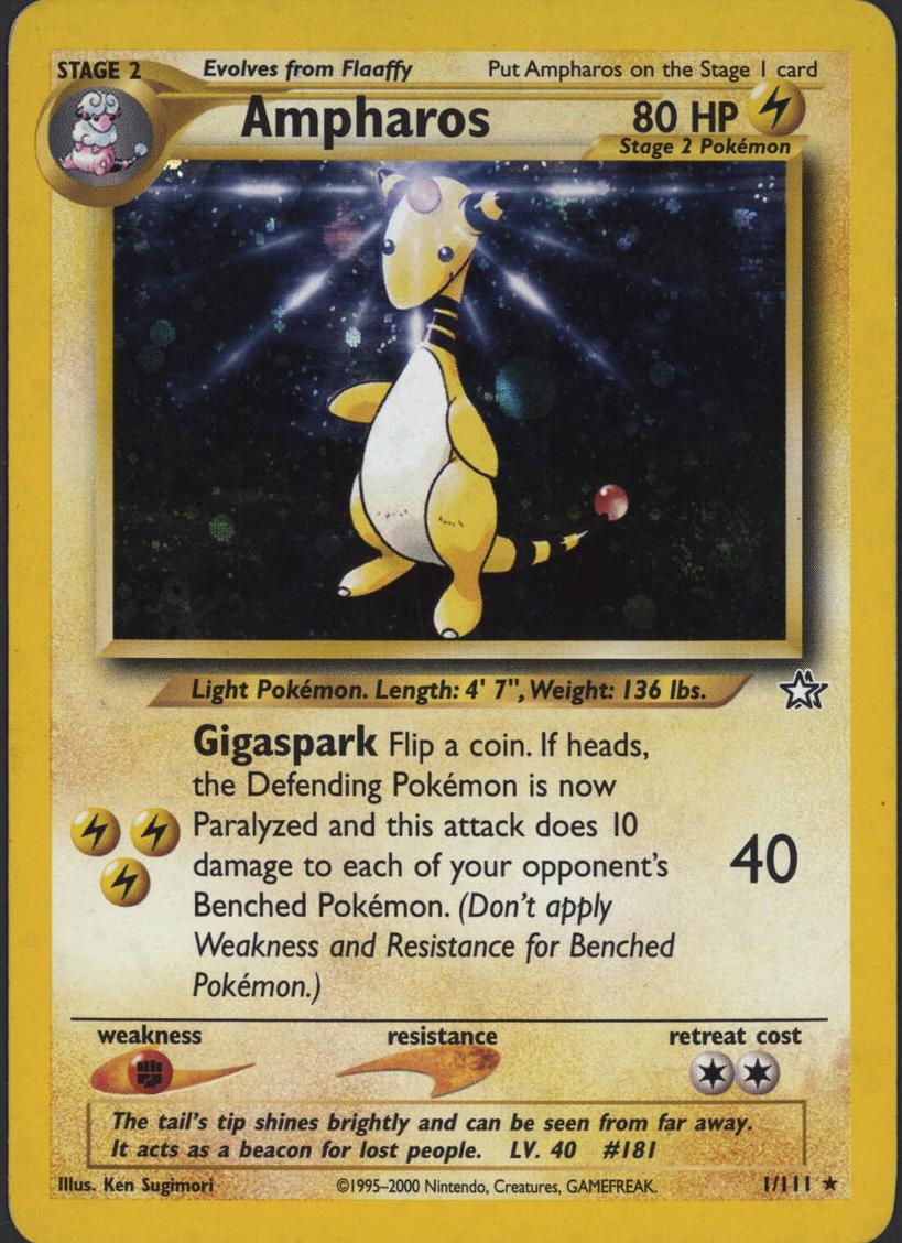 2000 Pokemon Neo Genesis Ampharos #1 PSA 5