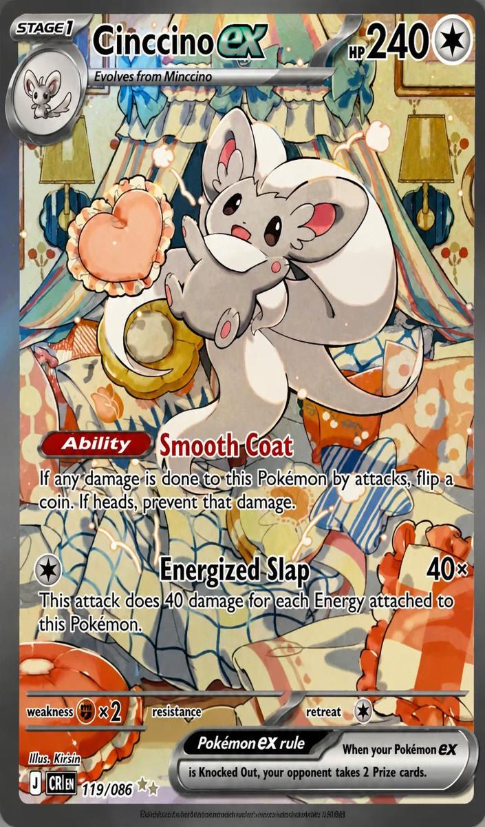 2026 Pokemon Mega Evolution Chaos Rising Cinccino EX #119 RAW Ungraded