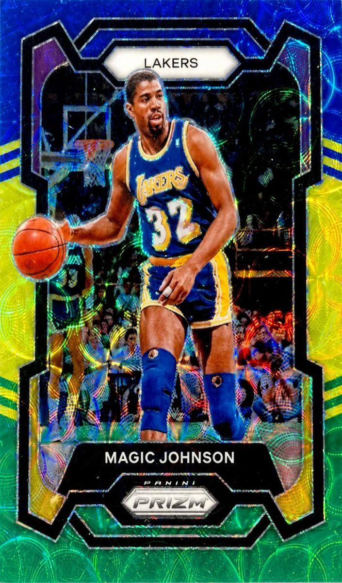 2023 Panini Prizm Basketball Choice Blue Yellow and Green Magic Johnson #185 SGC 9.5