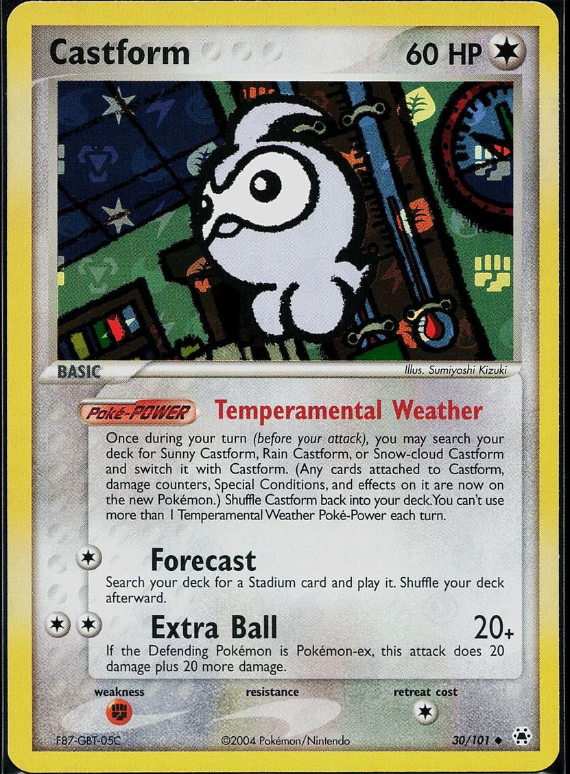 2004 Pokemon EX Hidden Legends Reverse Foil Castform #30