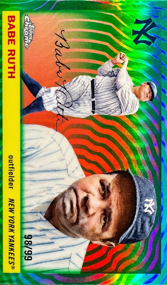 2025 Topps Chrome Platinum Baseball Green Vibrations Refractor Babe Ruth #418