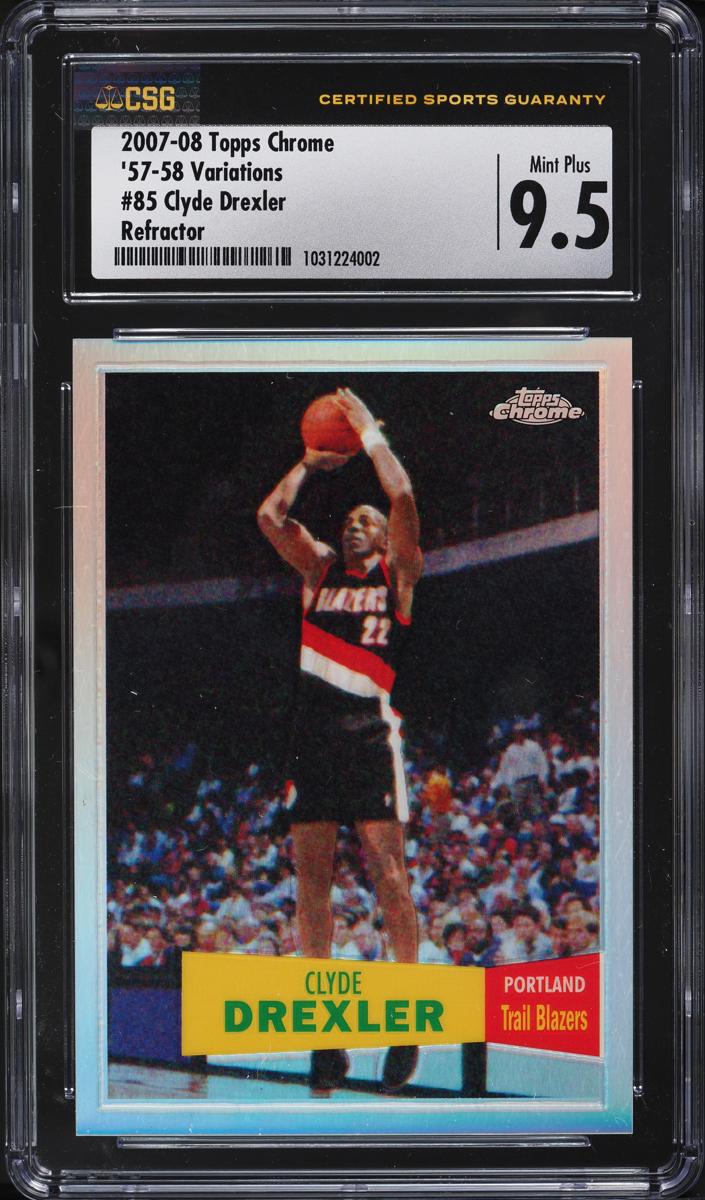 2007 Topps Chrome Basketball Refractor Clyde Drexler #85 CGC 9