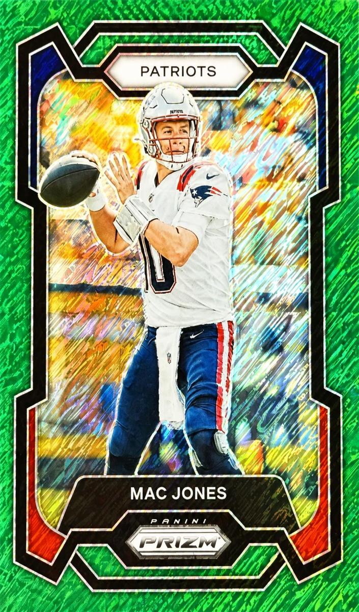 2023 Panini Prizm Football Green Shimmer Mac Jones #206