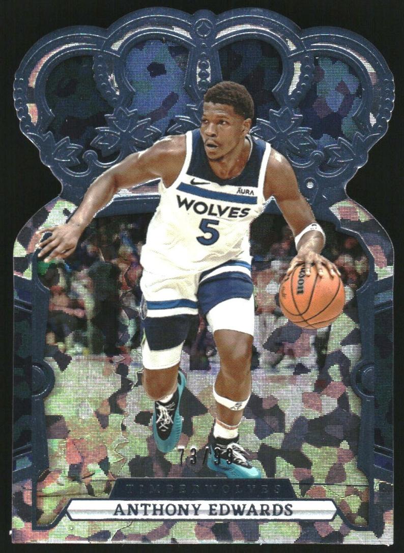 2023 Panini Crown Royale Basketball Crystal Blue Anthony Edwards #98