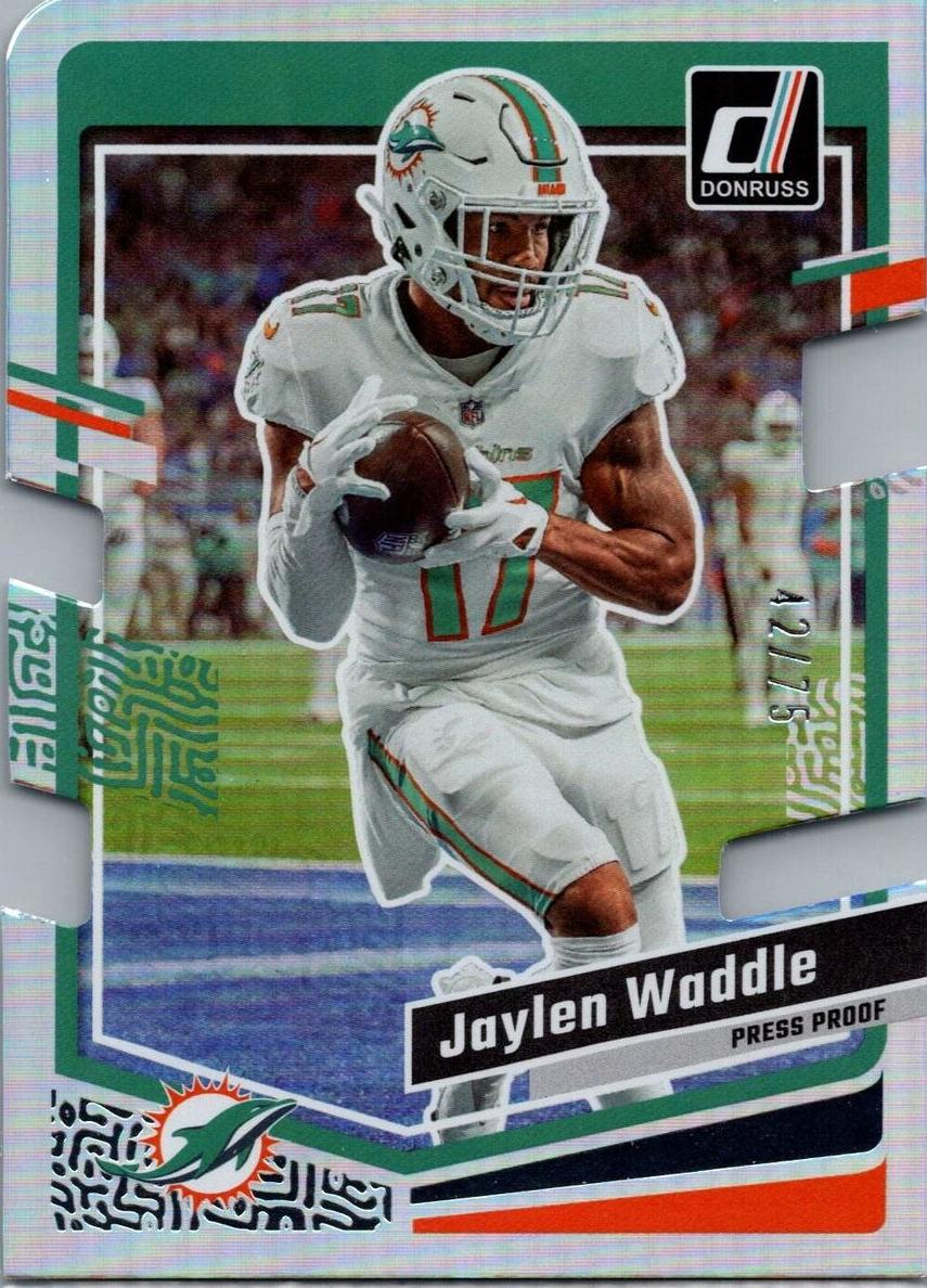 2023 Panini Donruss Football Press Proof Silver Die-Cut Jaylen Waddle #185