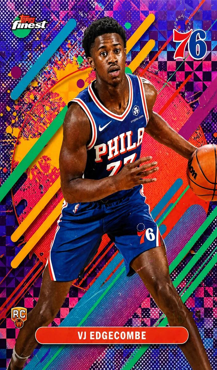2025 Topps Finest Basketball Purple X-Fractor VJ Edgecombe #203