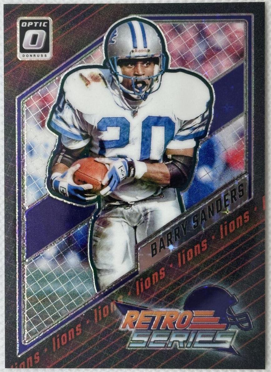 2023 Donruss Optic Football Purple Stars Barry Sanders #1 PSA 10