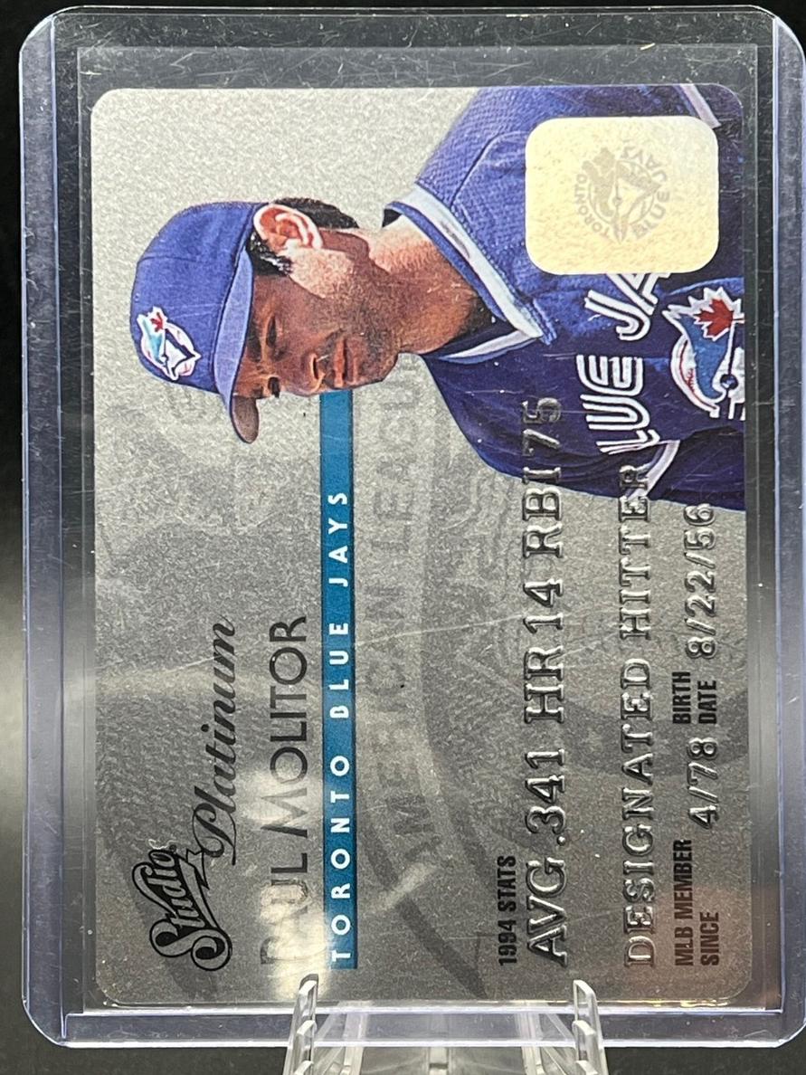1995 Studio Baseball Platinum Paul Molitor #10 PSA 10