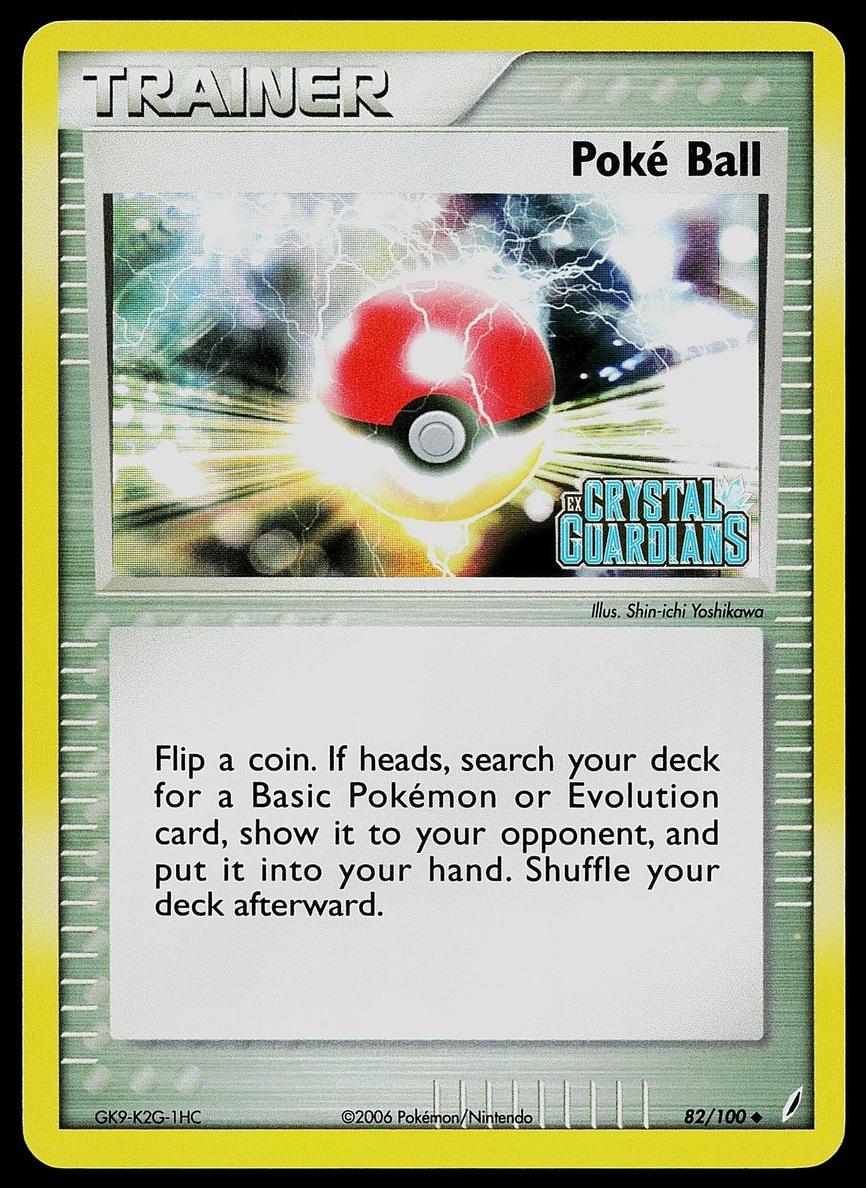 2006 Pokemon EX Crystal Guardians Reverse Foil Poke Ball #82