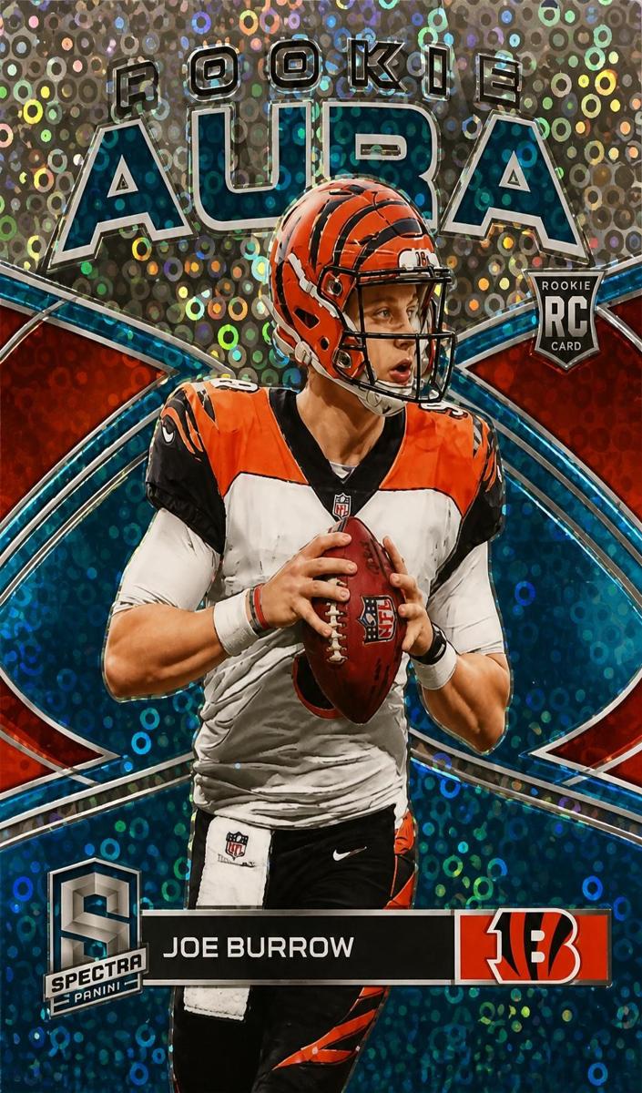 2020 Panini Spectra Football Neon Blue Joe Burrow #RA-17 PSA 8.5