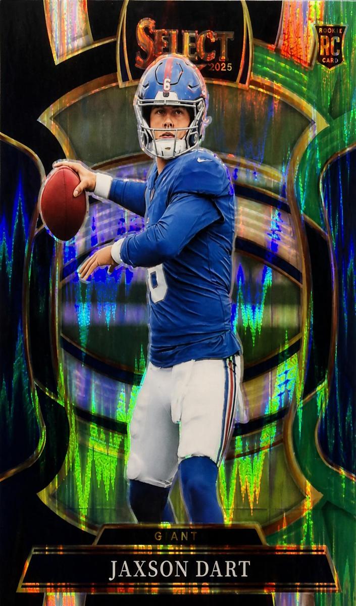 2025 Panini Select Football Black and Blue Shock Jaxson Dart #93