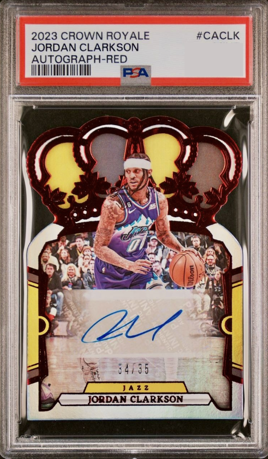 2023 Panini Crown Royale Basketball Red Jordan Clarkson #CA-CLK PSA 9