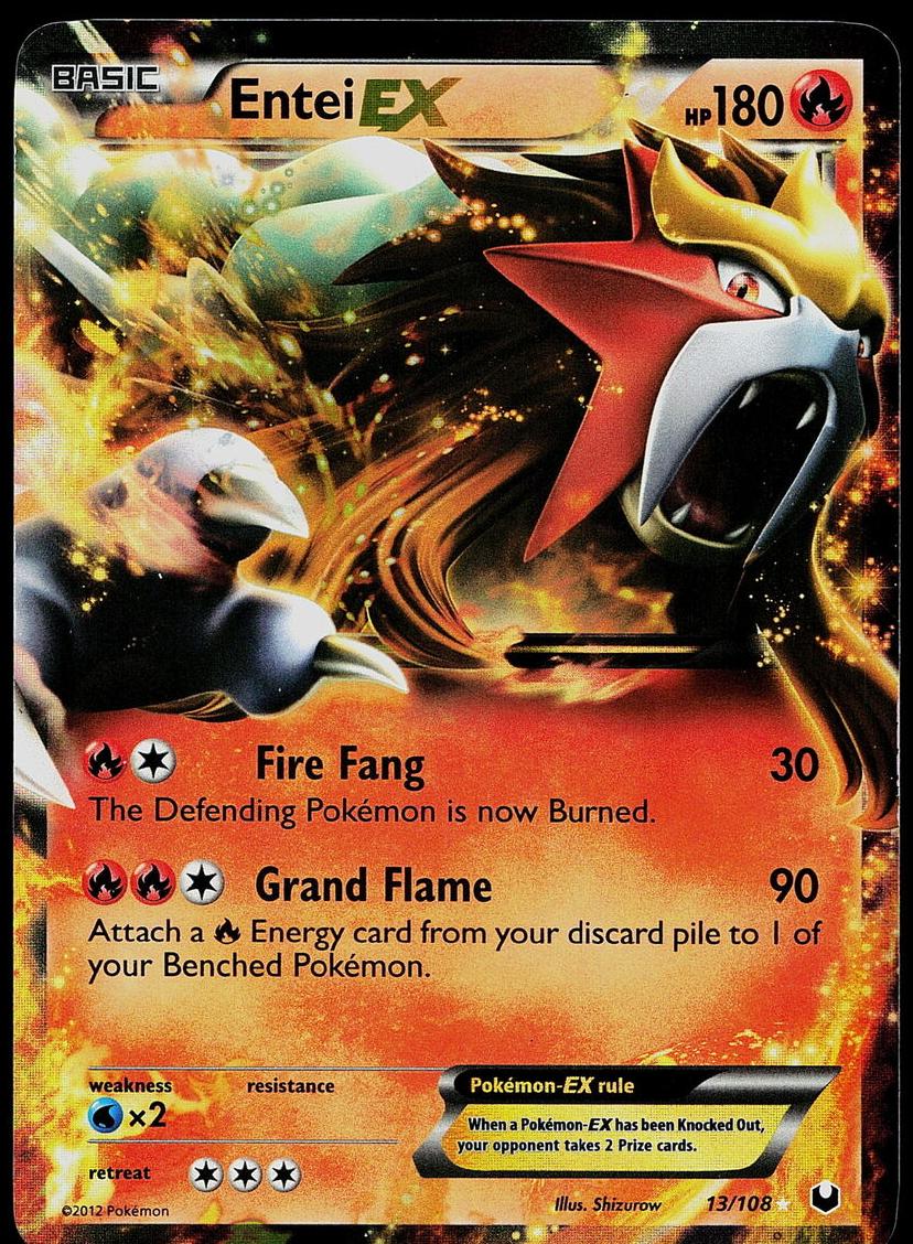 2012 Pokemon Black & White Dark Explorers Entei #13