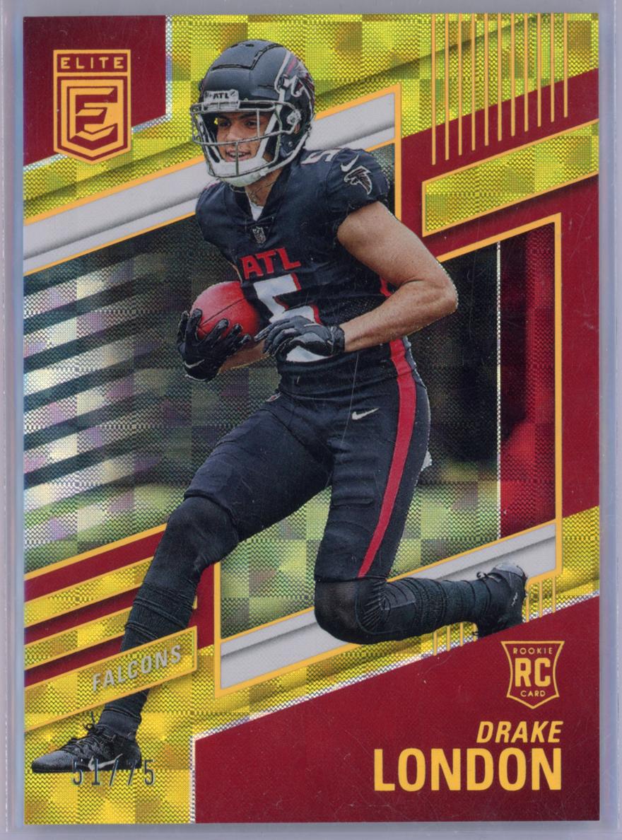 2022 Donruss Elite Football Yellow Drake London #120 PSA 10
