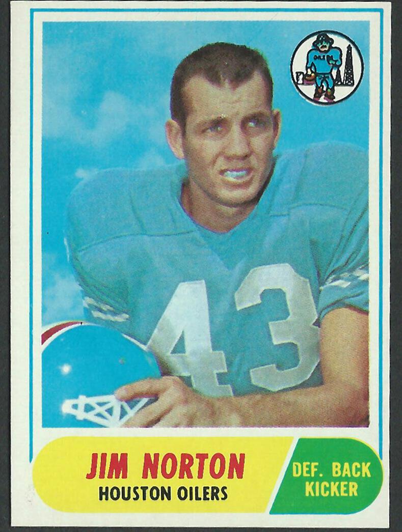 1968 Topps Football Jim Norton #41 PSA 8
