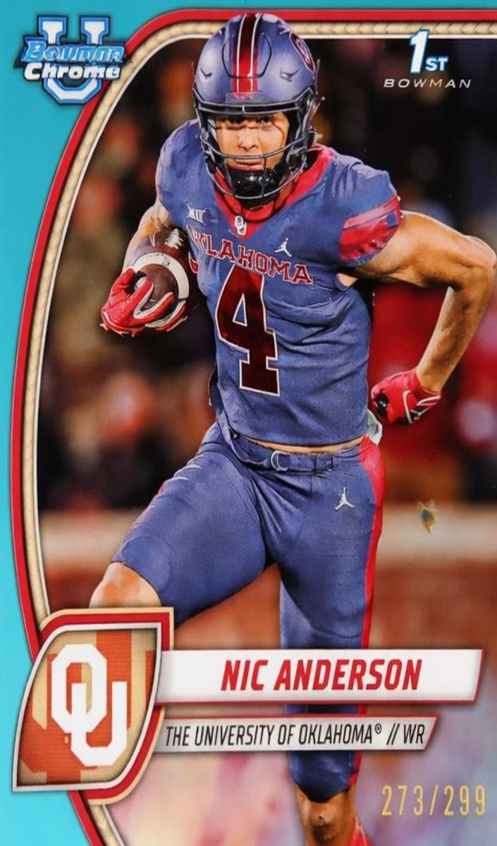 2024 Bowman Chrome University Football Aqua Refractor Nic Anderson #136