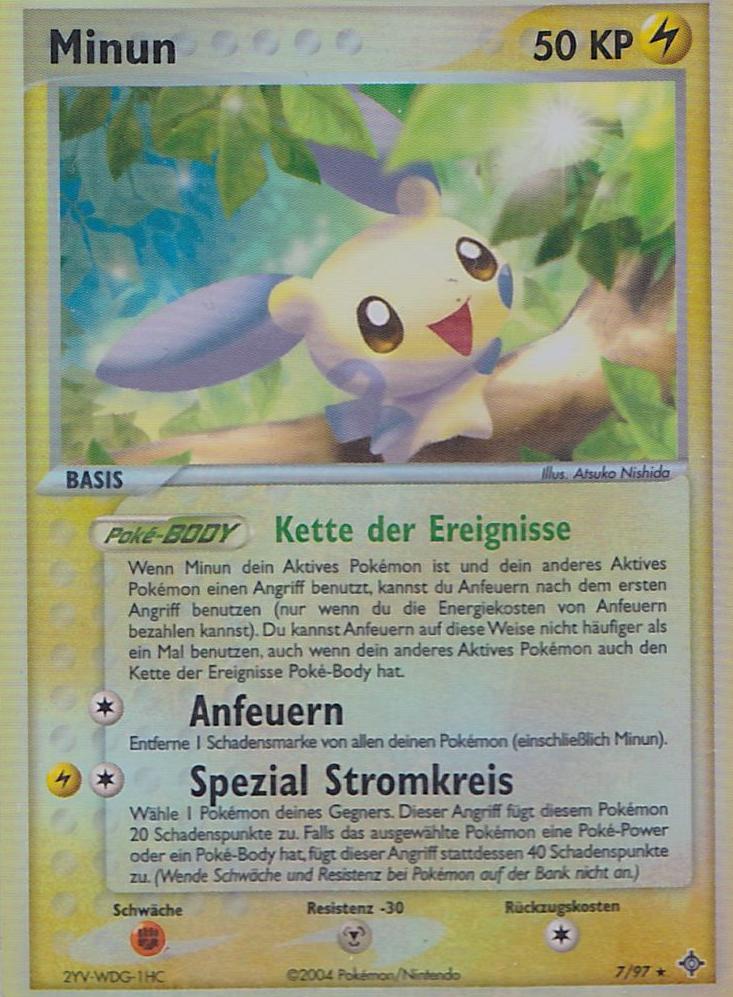 2003 Pokemon EX Dragon Reverse Foil Minun #7 CGC 8.5